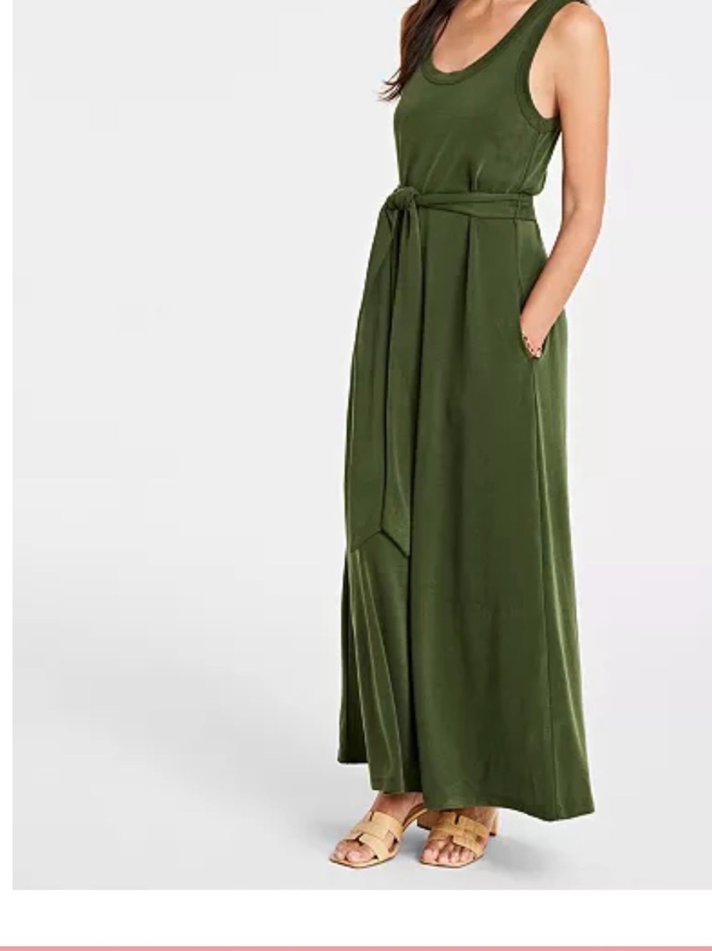 Sleeveless Navy Maxi Dress with Waist Tie New with Tags
